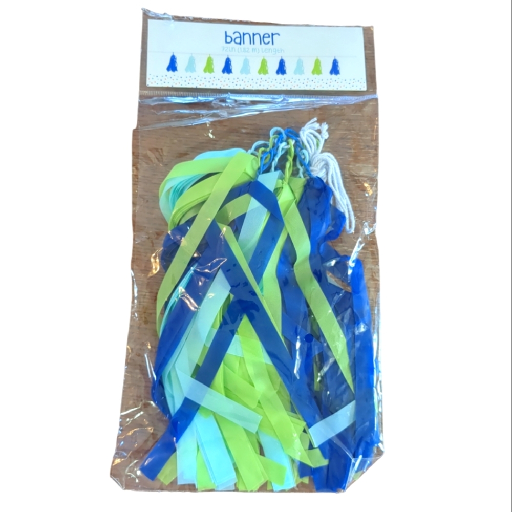 ❗ FREE with Purchase ❗ NWT Green and Blue Tassel Banner